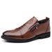 European Warm Series Autumn Winter Thickened Martin Boots Casual Pointed Toe Men's Genuine Fashion Lion Head Leather Shoes_vogvips.com