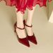 8088-10A Pointed Stiletto Heels One Strap Closed Toe Hollow High Heel Sandals Waterproof Platform Single Shoes Women_vogvips.com