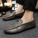 Men's casual leather shoes low help set feet men breathable trend lazy man pedal driving men's shoes bean shoes men_vogvips.com