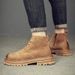 Martin Boots Men's Short Boots Four Zipper Men's Boots Leather Rhubarb Boots Thick-soled Tooling Boots Wind Desert Boots_vogvips.com