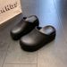 New Women's Double-layer Thick-soled 7cm Bag Head Slippers Arch-heightened Nurse Lazy Shoes_vogvips.com