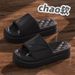 Hotel Bath With Cushioning Effect For Women And Men, Summer EVA Indoor Bathroom Non-Slip Thick Sole Slippers_vogvips.com