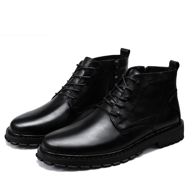 Warm Martin Boots Sewn Thread Shoes Men's Medium Top Cotton Warm Top Snow Boots_vogvips.com