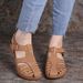 New Plus Size Sandals Daily Casual Wear, With Headband, A Middle Heel, And Velcro For Women's Wedge Heels_vogvips.com