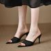 New Pointed-toe Stiletto Sandals Rhinestones, Comfortable For Outdoor Wear, Open-toed, Breathable, Niche High-heeled_vogvips.com