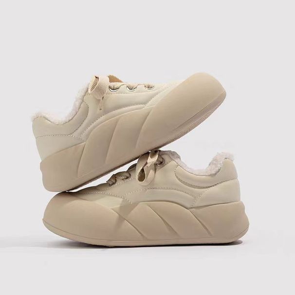 High-end Niche Design White Sneakers For Women, 2024 Spring And Autumn New Style, Thick-soled, Height-increasing,_vogvips.com