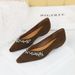 French Light Luxury Pointed Rhinestone Chain Decorative Single Shoes Suede Light Mouth Bevel Heel Low Heel Women's Single Shoes_vogvips.com
