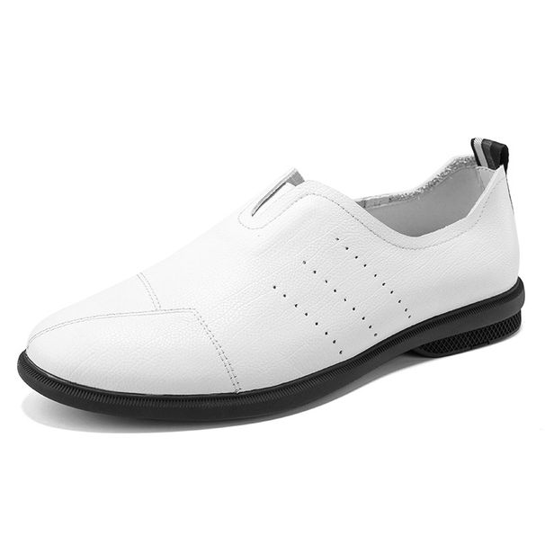 Casual Doudou Shoes Men's Shoes Solid Color Driving First-layer Leather Shoes Overfitting Lazy Shoes_vogvips.com