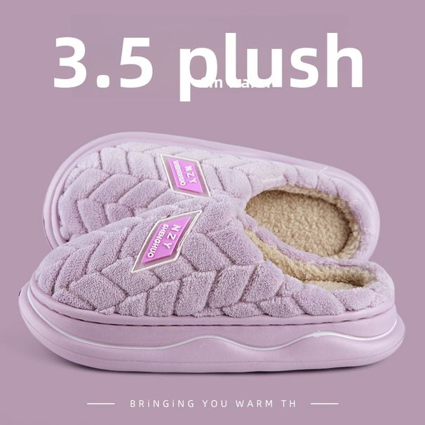 Qidan Shoe Factory Closed-Toe Cotton For Women Winter Indoor Home Fleece-Lined Thick Soft Sole Warm Outdoor Furry_vogvips.com