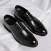 British-style Men's Business Formal Leather Shoes, Low-top, Fashionable, Casual, Lace-up, Black, Direct From The_vogvips.com