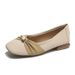 Square Toe Shallow Mouth Single For Women 2025 French Versatile Flat Loafers Soft Sole Spring New Evening Style Women's_vogvips.com