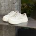 Women Trainers Flats Sneakers New Women S Thick Soled White Casual Genuine Leather Chunky Sneakers Cloud Shoes_vogvips.com