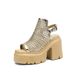 Fashionable Summer 12cm Height Increasing Hollow Woven Fishnet Shoes Design Sense Small Stature Thick Sole High Heel_vogvips.com