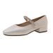 Square Head Thick Heel Fashion Single Shoes Women's Bag Head Sandals Rear Empty Light Mouth Middle Heel Mary Jane Shoes Women's Shoes_vogvips.com