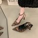 Summer European And American Style Leopard Print Pointed Toe Back Strap Sandals - Single Strap Stiletto Heel - Unique And Fashionable Women's Shoes_vogvips.com