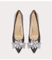 Fattened And Widened Black Crystal High Heels, Thin Heels, Fairy Wind Spring Large Size Women's Shoes 41-44 Genuine Leather_vogvips.com
