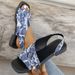 Women's Casual Leopard Print Flat With Open Toe Square Toe, Hollow Back, European And American Fashion, Chunky Low Heel_vogvips.com