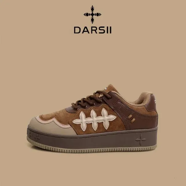 DARSII Fashion Thick Soled Casual Sneakers Skate Shoes Versatile Campus Style Anti Slip Wear Resistant Height Increasing_vogvips.com