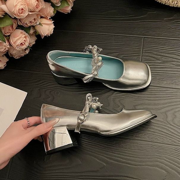 Mary Jane Summer 2025 New Style With Skirt Coarse Heels Non Tiring Foot Temperament Women's Single Shoes_vogvips.com