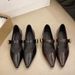 Low Heel Retro Pointed Evening Fairy Shoes Spring Autumn Winter Small Leather Shoes French Mary Jane Single Shoes_vogvips.com