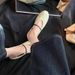 Women's Genuine Leather Soft-soled Slip-on Shoes, White Flat Ballet Shoes With A Single Strap_vogvips.com