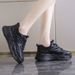 Dad Sneakers Mixed Batch 2022 Spring New Platform Rubber Soft Sole Solid Color Basic Sports Shoes For Women_vogvips.com