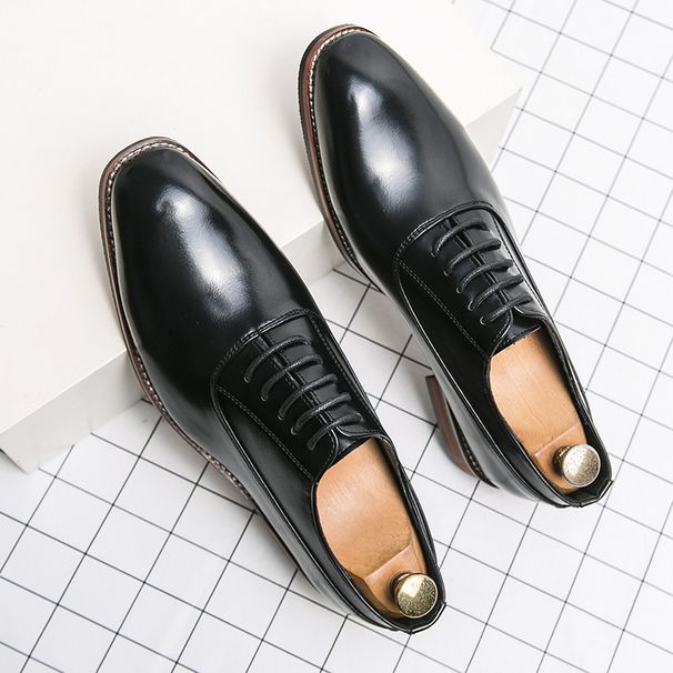 New European And American Style Square Toe Korean Version British Trend Office Business Height Increasing Formal Casual_vogvips.com