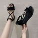 2025 Summer New Roman Sandals For Women, Flat Lace-up Versatile Student Korean Style Casual Fashion Beach Shoes_vogvips.com