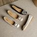 Genuine Leather Flat 2025 Spring-summer New Style Square Toe Rhinestone Shallow Mouth Versatile Mom Large Size Women's_vogvips.com
