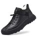 Euro Step Men's Winter Cotton Leather Wool Plus Velvet Thickened Non-Slip Wear-Resistant Cowhide Business Shoes_vogvips.com