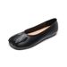 Round Head Single Shoes Women's Flat-bottomed Pleated One-pedal Retro Grandma Shoes Soft-soled Mary Jane Shoes_vogvips.com