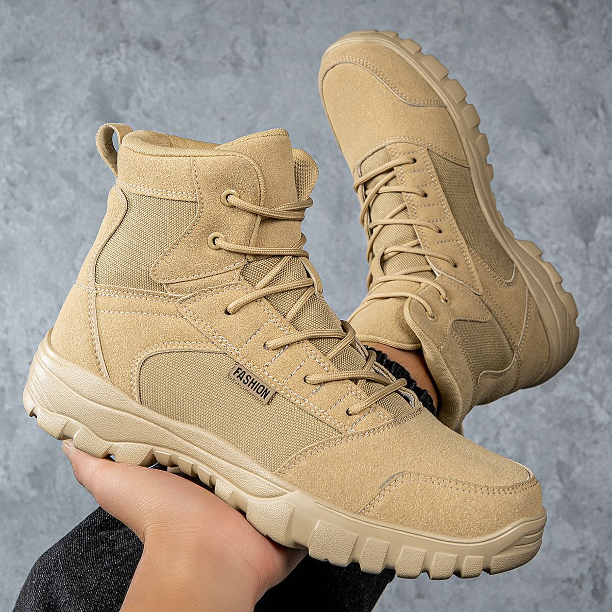 European Warm Series Autumn Winter New High-top Sports Military Fashion Casual Outdoor Hiking Trekking Martin Boots Men's Shoes_vogvips.com