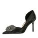 8238-H52 Chinese Style Women's Banquet High Heels Shallow Mouth Pointed Side Hollow Rose Water Diamond Flower Single_vogvips.com