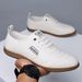 Euro Step New Round Toe Business Trendy Single White Casual Men's Shoes Versatile_vogvips.com