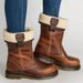 Winter New Style Round Toe PU Flat Edge Women's Plus Size Short Boots 34-43_vogvips.com