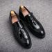 Men's Size 45 New Fashion British Style Casual Korean Version Slip-On Height Increasing Leather Shoes_vogvips.com