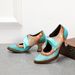 Dream Butterfly New European And American Fashion Flower Blue Ethnic Style Ribbon Lace-up Women's Single Shoes_vogvips.com