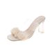 Transparent Heels , Summer New Waterproof Platform, One-Strap Super High Slippers, Crystal Chunky Heel Sandals For_vogvips.com