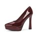 MTX 125-1 Waterproof Platform Comfortable Women's Elegant Pointed Toe Stiletto High Heels Bridesmaid Party Professional Work_vogvips.com