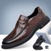 New Fashion Men's British Black Business Casual Loafer Shoes Daily Driving Office Leather Shoes One Foot Pedal Lazy Brown Banquet Dress Wedding Men's_vogvips.com