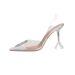 Upgraded New European And American Style Wine Glass Heel Fashionable Transparent Sunflower Rhinestone Closed-Toe Sandals_vogvips.com