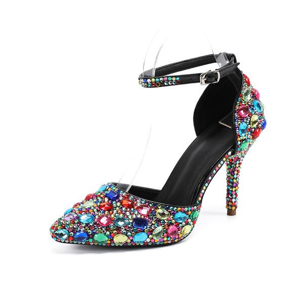 Women's Shoes new single shoes women's low top pointed fashion bags princess student color matching mid heel single shoes wedding banquet shoes_vogvips.com