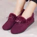 Women Winter Casual Shoes New Moccasins Soft Flat Non Slip Loafers Fashion Comfort Warm Plush Bow Slip On Female Cotton_vogvips.com