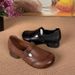 Middle-aged Elderly Mom Comfortable Non-tiring Feet Soft Bottom Leather Retro Thick Heel Women's Single Shoes Spring And_vogvips.com