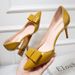 Women S Pumps Style Fashionable Thin Heel Douyin Patent Leather Pointed Toe Hollow Sexy Slim Bow Internet Celebrity High_vogvips.com