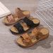 2025 Autumn New Plus Size Women's Shoes With Solid Color Hollow Out Casual Flower Toe Slippers In The Middle Heel_vogvips.com