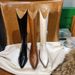 V-Cut Knee High Riding Boots Retro Cowboy Boots Low Heel Pointed Toe Fashion Boots For Fall Winter Cowboy Boots Chunky Heel Pointed Toe_vogvips.com