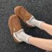 Cameido A Pair Of Soft Cotton Shoes With Soft Soles For Women In The 2025 Autumn/Winter Season, Featuring A Belt Buckle And Casual Bean Shoes_vogvips.com