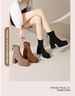 New High-heeled Martin Boots 2026 Women's Fashion Rear Zipper Suede High-heeled Boots_vogvips.com