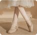 Bare Color Mary Jane Small Leather Shoes For Women With A Skirt, Thick Heel, Women's Evening Dress, Gentle Style Shoes For Women_vogvips.com